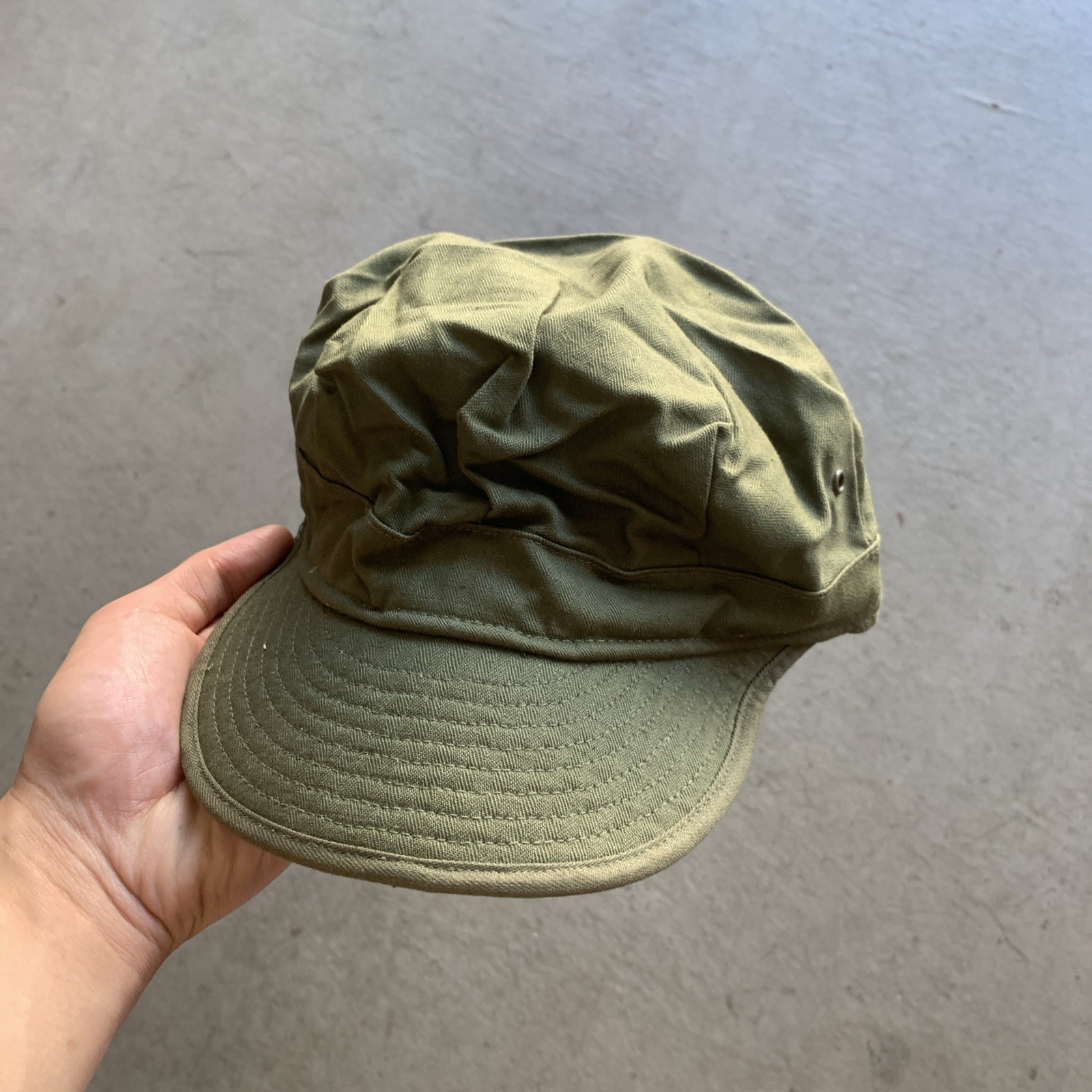 Vintage 50s Korean War Era HBT Herringbone Twill Military Army Cap Hat ...