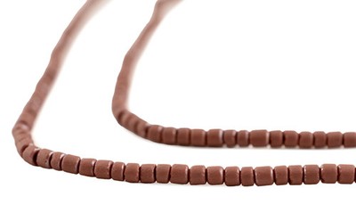 Brick Brown Afghan Tribal Seed Beads 10 strands 2mm Afghanistan Red Glass