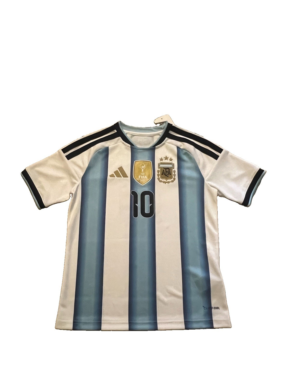 2026 Youth Argentina #10 Messi Jersey White/Baby Blue/Black KA8115 NWT Size M
