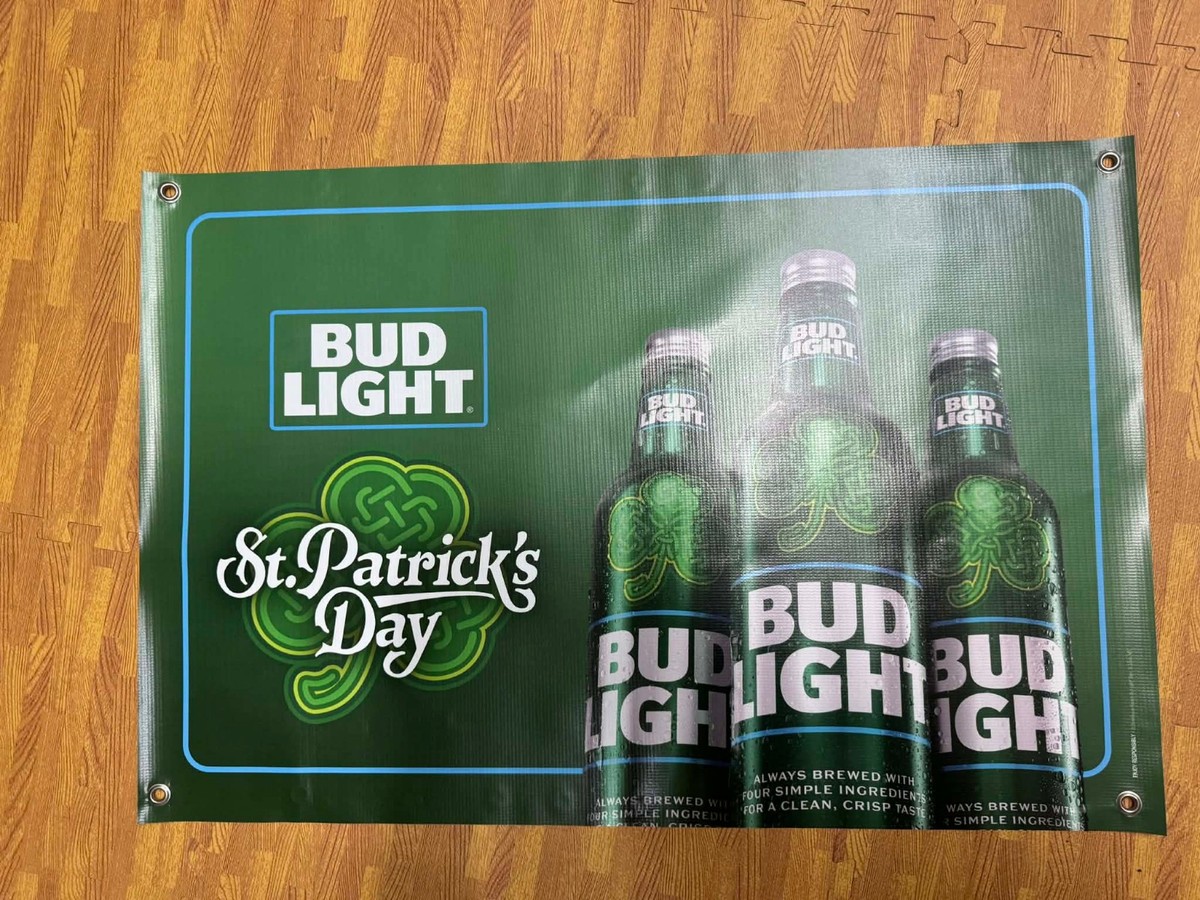 Bud Light St Patrick's Day Banner 36x24 Vinyl Beer Banner | Irish