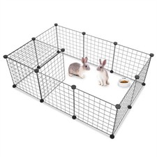 Pet Playpen Small Animal Cage Portable Metal Wire Yard Fence Kennel Crate Fence