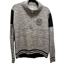 Gray  Black Quarter-Zip Sweater