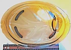 Vintage Pyrex Fireside Platter Amber Brown Footed Welled Tree of Life - Footed
