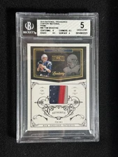TOM BRADY BGS 5 2010 NATIONAL TREASURES #88 CENTURY MATERIAL PRIME GU PATCH /50