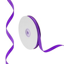 50 Yards x 0.4" Striped Ribbon, Ribbon Candy Roll, Dark Purple