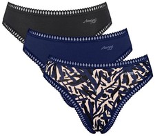 Sloggi Womens 3 Pack GO Crush High Leg Briefs - Dark Blue Combination