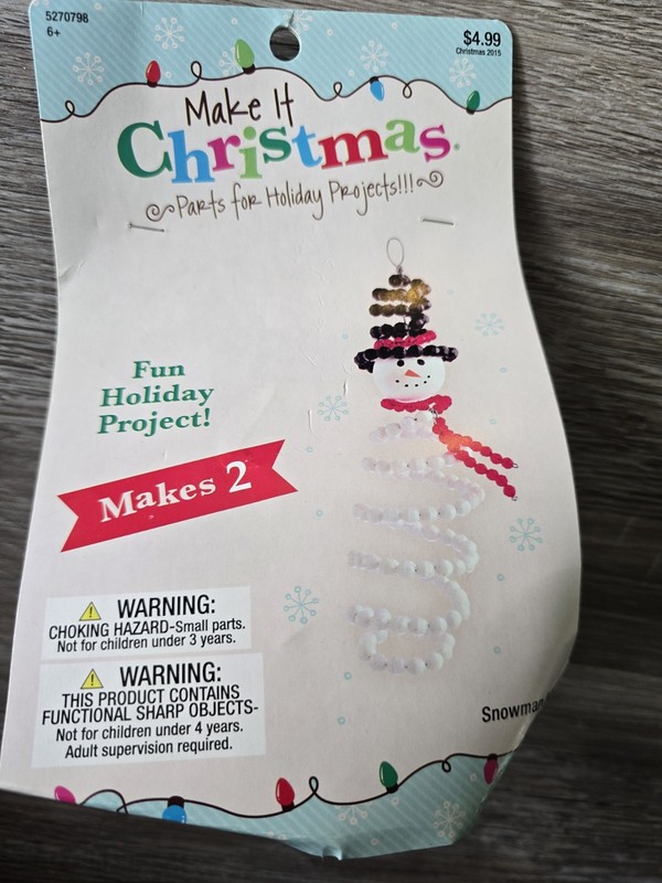 Make It Christmas Snowman Ornament Kit Makes 2 Beaded Wire Craft Hobby Lobby