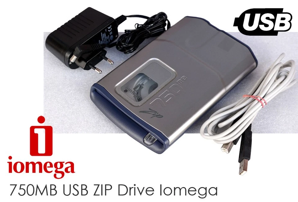 IOMEGA 750MB UNITÀ ZIP ESTERNA USB 2.0 macOS WINDOWS ANCHE PER 250MB #M1260 - Immagine 2 di 4
