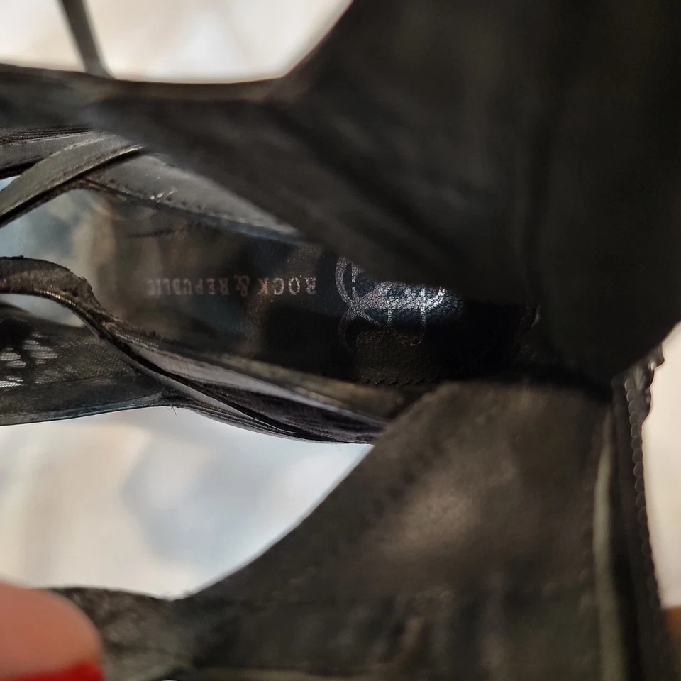 Кружевные и кожаные гладиаторские туфли-лодочки с ремешками Rock and Republic - Изображение 2 из 4