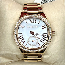 Michael Kors Sage Pave Crystal Womens Watch MK4806 MOP Dial Rose Gold Tone 250