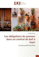 Les Obligations Du Preneur Dans Un Contrat De Bail à Loyer Solange Mpore