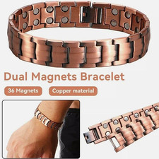 Men's Bracelet Magnetic Therapy Arthritis Pain Relief Pure Solid Copper Bangle