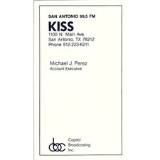 Capitol Broadcasting Inc KISS Michael Perez San Antonio TX Card STK2-BC6-5
