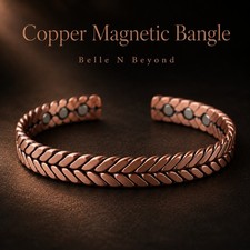 Pure Copper Magnetic Bracelet Adjustable Braided Cuff 6 Magnets Unisex