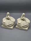Vintage 1937 Rookwood Art Pottery #6252 Ivory Civil War Belle Bookends Nice