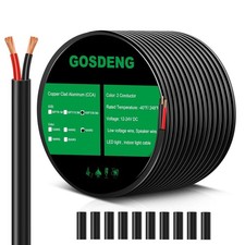 16 Gauge 2 Conductor Electrical Wire 100FT Stranded 16/2 Low Voltage 12V NEW