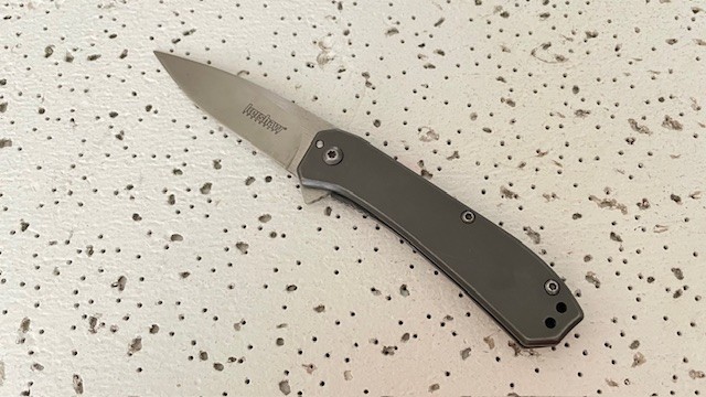 Amplitude Folding Pocket Knife Grey Handle Linerlock A/o-