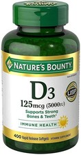 Nature's Bounty VITAMIN D3 125 mcg 5000iu 400 Softgels Immune Health