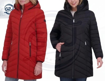 Dkny Women Hooded Stretch Walker Jacket