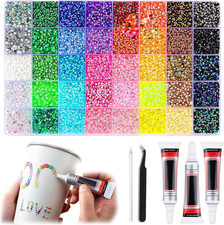 40 Colors Bedazzling Kit with Water-Based Rhinestone Glue,Resin Jelly 3mm