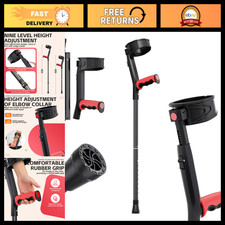 Foldable Height Adjustable Forearm Crutches, Lightweight Aluminum Walking Aid, A