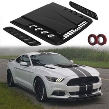 For Ford Mustang Gt V8 3pcs Air Flow Intake Hood Scoop Vent Bonnet Cover Decor For Ford Mustang Gt V8 3pcs Air Flow Intake Hood Scoop Vent Bonnet Cover Decor