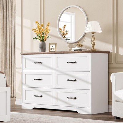 6 Drawer Dresser Farmhouse Wooden Double Drawers Chest of Drawers for Bedroom | eBay 6 Drawer Dresser Farmhouse Wooden Double Drawers Chest of Drawers for Bedroom | eBay
