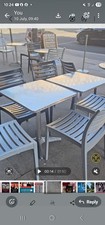 Metal Patio Garden Tables & Plastic Chairs Approx. 50 chairs and 26 tables