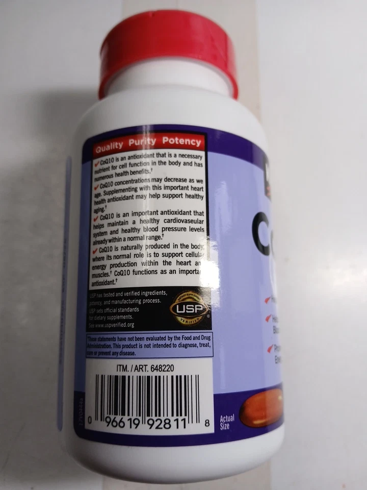 Kirkland Signature CoQ10 300 mg 100 cápsulas blandas - salud cardíaca y energía caducidad 08/2026 Foto 3 de 4