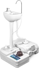 Portable Camping Sink w/ Tap, Waste Tank, Foot Pump & Soap Dispenser