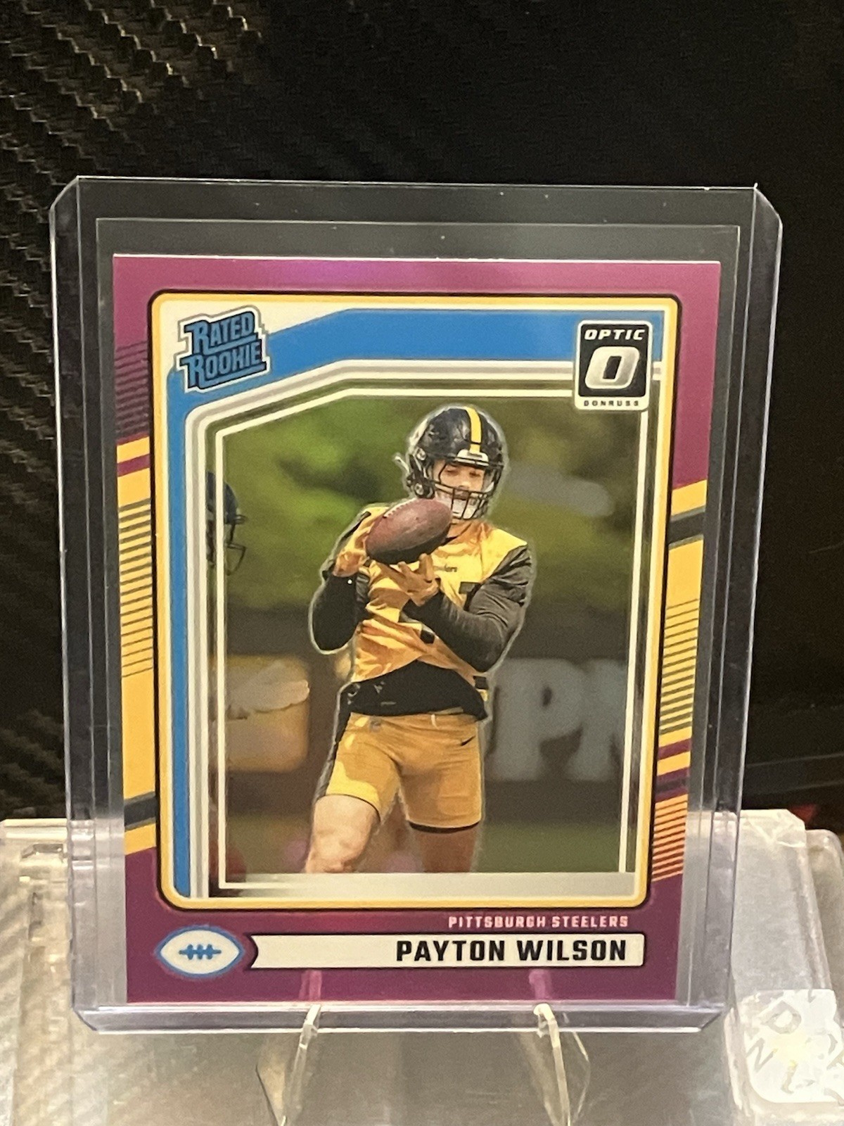 2024 Panini Donruss Rated Rookie Payton Wilson #342 Optic Preview Pink Prizm RC