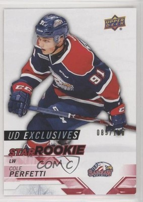 2018-19 Upper Deck CHL Star Rookies Exclusives 85/100 Cole Perfetti #354 m8m