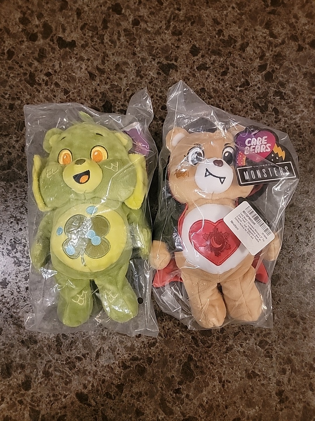 Care Bears Meets Universal Monsters 9-Inch Plush Set of 2 Brand New