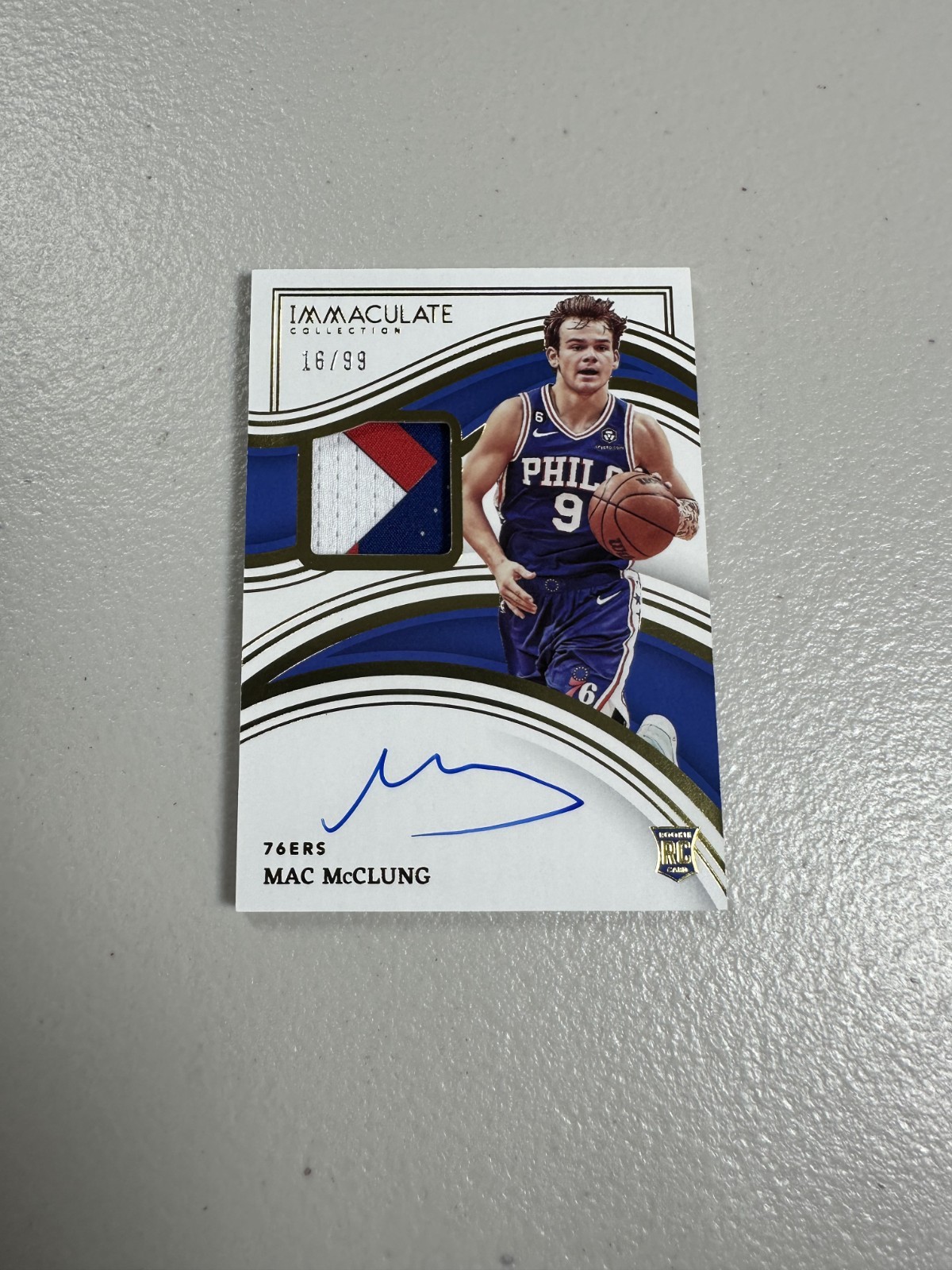 Mac McClung 2022-23 Panini Immaculate Collection Rookie Patch Auto /99 RC #115