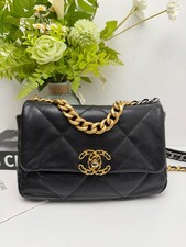 Chanel 19Bag Flap Bag Black Lambskin Tri-color Chain Hardware [Duties Paid]
