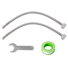 12" Toilet Water Supply Line 2-Pack 7/8"x3/8" Braided Stainless Steel Hose