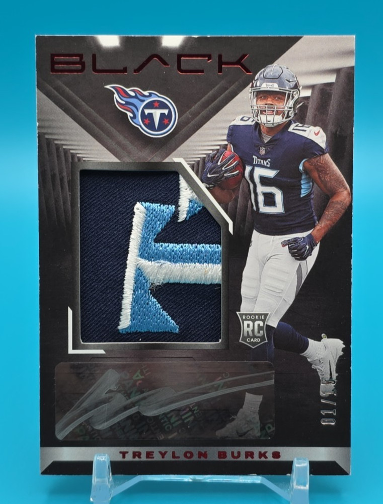 2022 Panini Black - Rookie Patch Autographs Treylon Burks #215 Ruby /15 