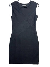 CALVIN KLEIN Dress Black Sleeveless Work Office Siren Whimsygoth Women Size PS