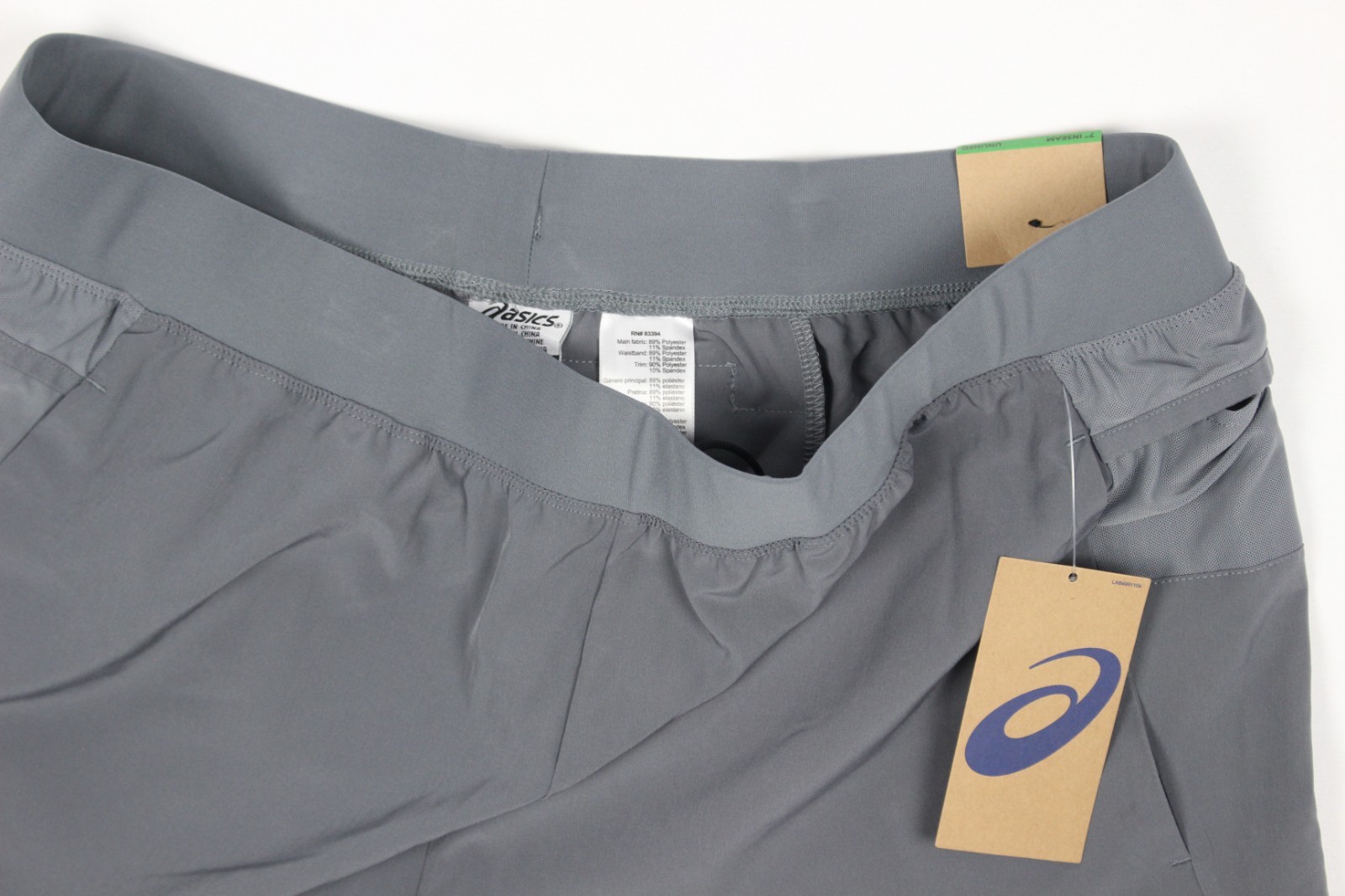 Asics Men's 7" Woven Stretch Shorts Running Gym XL Charcoal Reflective Unlined thumbnail 5