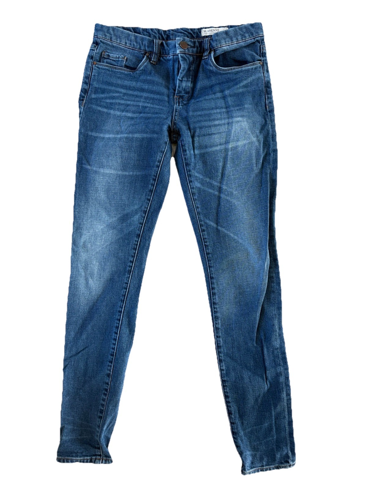 BlankNYC Women's Skinny Classique Mid Rise Medium Blue Wash Denim Jeans Size 28