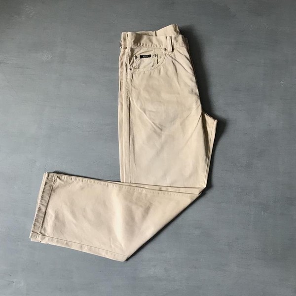 Men Hugo Boss Trousers Beige Cotton 34 / L / 50