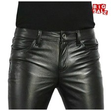 Choice PU Leather Pants Men's Fashion Rock Style Night Club Dance Pants Men's Fa