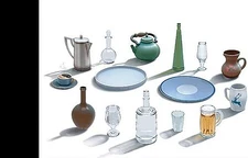 Mini-Art Household Crockery/Glass Sets - Plastic Model Diorama Accessory - 1/35