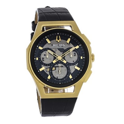 Bulova Curv Men's Chronograph Gold Plated Stainless Steel Quartz Watch 97A143