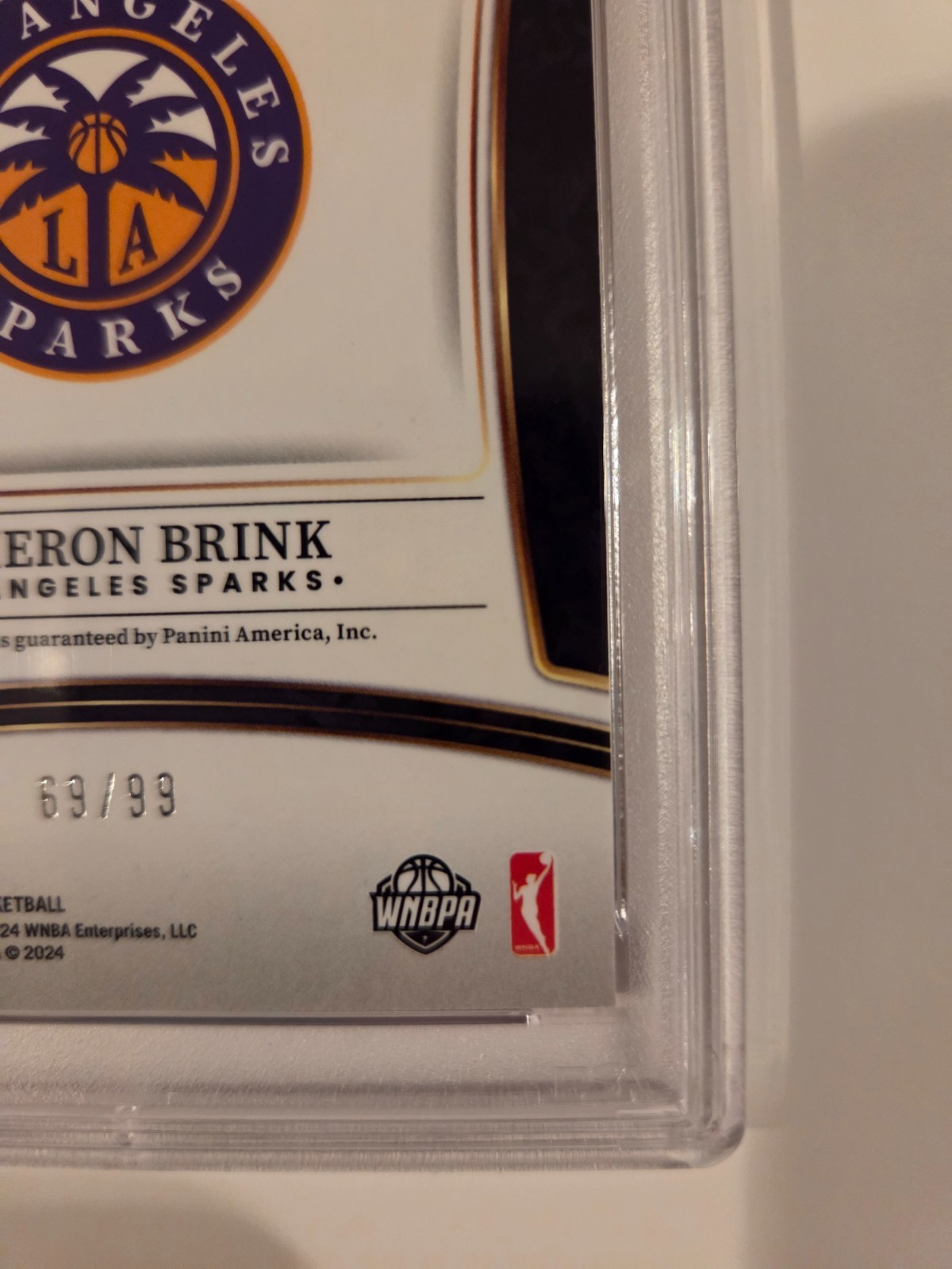 2024 Panini Select WNBA Cameron Brink Signature Red Prizm Auto #69/99 PSA 10 view 8