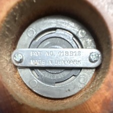 Wood Salt Shaker  Pepper Mill Grinder Set Made in Denmark, Patent 188918 188916