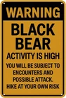 Black Bear Warning Tin Sign Vintage Wildlife Metal Sign Suitable, 8 x 12 Inch