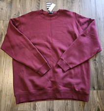 Vintage Y2K Lands End Made In Macau Burgundy Crewneck Sweatshirt XLarge NWT