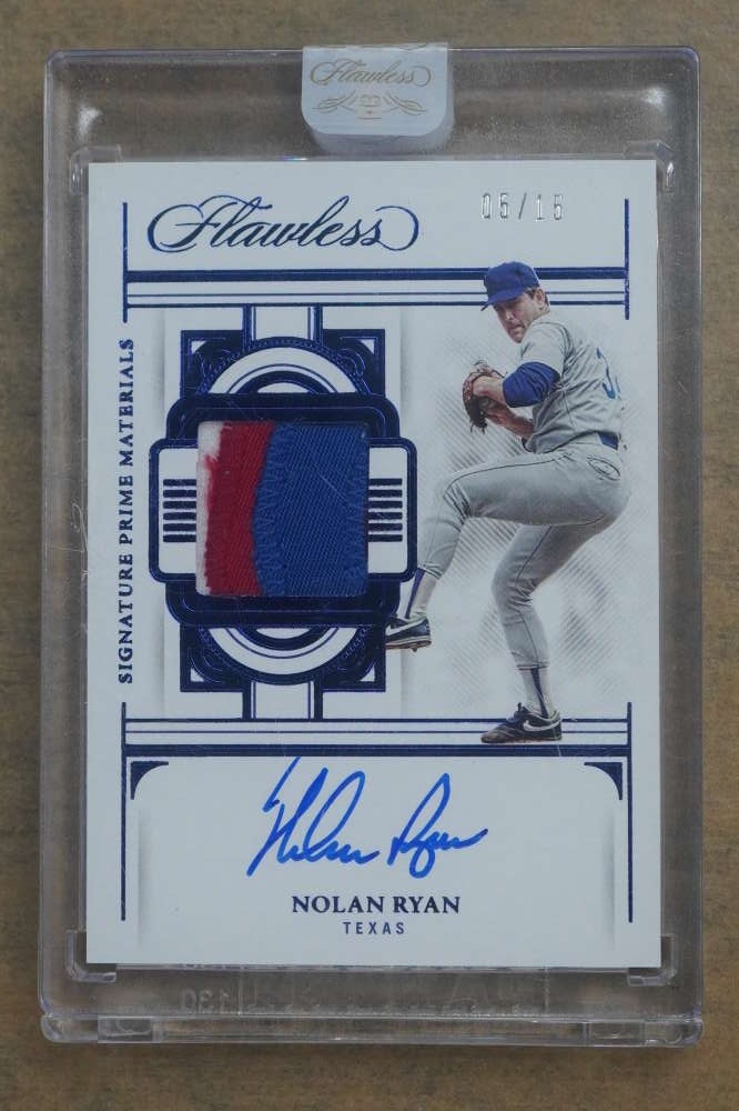 2023 Panini Flawless Nolan Ryan Patch Auto Autograph Sapphire /15 #SPM-NR DZ419