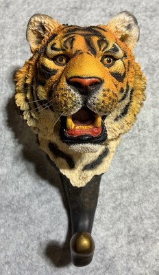 Nature's Window Tiger Wall Hook Auburn Tiger's Coat Hook Hand-Painted Casting